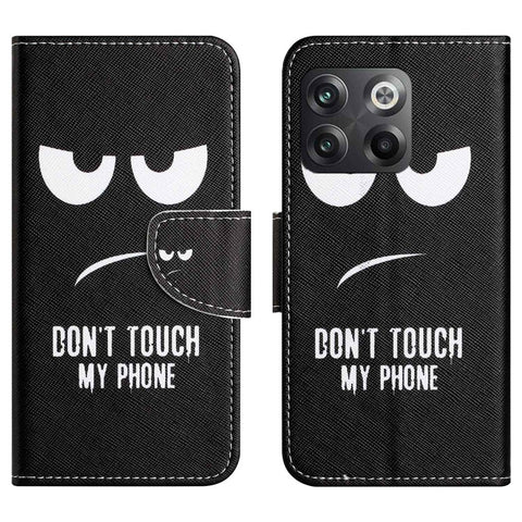 For OnePlus 10T 5G / Ace Pro 5G Scratch-resistant Pattern Printing Anti-fall Case Cross Texture PU Leather Wallet Cell Phone Shell with Stand