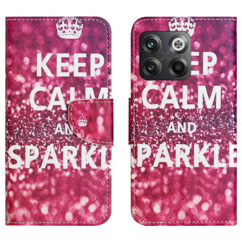For OnePlus 10T 5G / Ace Pro 5G Scratch-resistant Pattern Printing Anti-fall Case Cross Texture PU Leather Wallet Cell Phone Shell with Stand