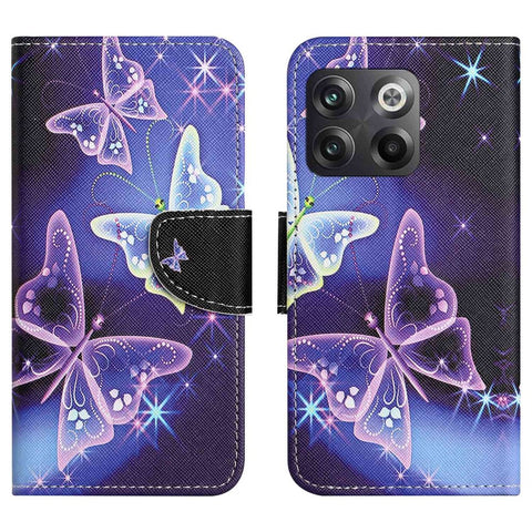For OnePlus 10T 5G / Ace Pro 5G Scratch-resistant Pattern Printing Anti-fall Case Cross Texture PU Leather Wallet Cell Phone Shell with Stand