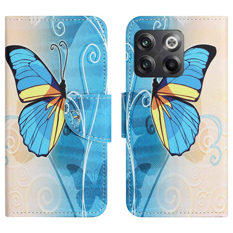 For OnePlus 10T 5G / Ace Pro 5G Scratch-resistant Pattern Printing Anti-fall Case Cross Texture PU Leather Wallet Cell Phone Shell with Stand