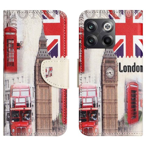For OnePlus 10T 5G / Ace Pro 5G Scratch-resistant Pattern Printing Anti-fall Case Cross Texture PU Leather Wallet Cell Phone Shell with Stand