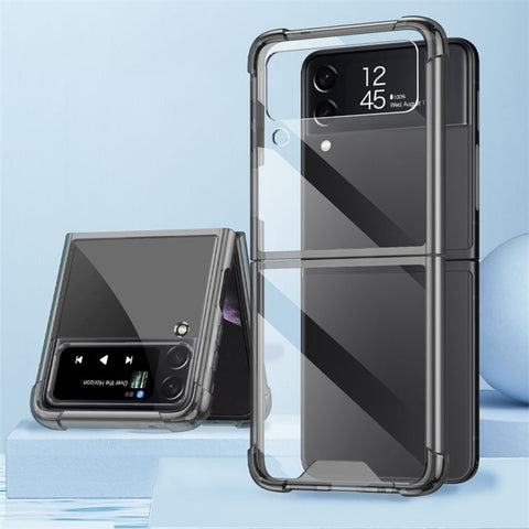 GKK For Samsung Galaxy Z Flip4 5G Airbag Anti-drop TPU Transparent Phone Case Flipping Cover