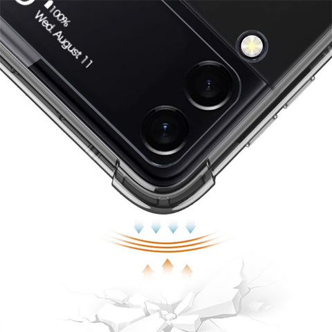 GKK For Samsung Galaxy Z Flip4 5G Airbag Anti-drop TPU Transparent Phone Case Flipping Cover