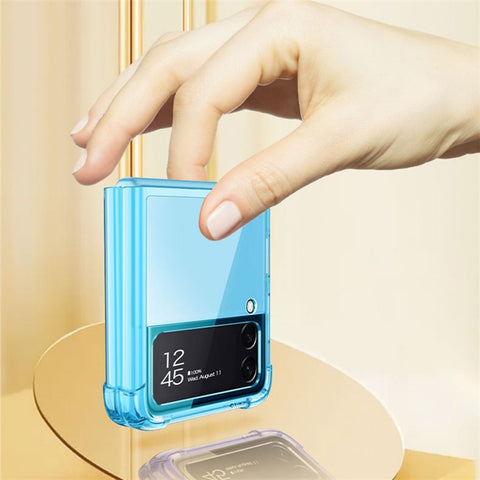 GKK For Samsung Galaxy Z Flip4 5G Airbag Anti-drop TPU Transparent Phone Case Flipping Cover