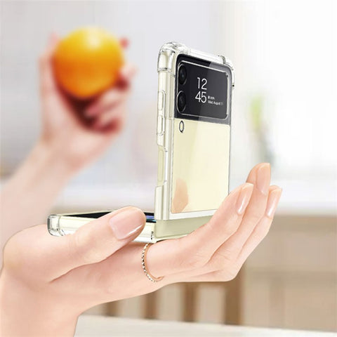 GKK For Samsung Galaxy Z Flip4 5G Airbag Anti-drop TPU Transparent Phone Case Flipping Cover