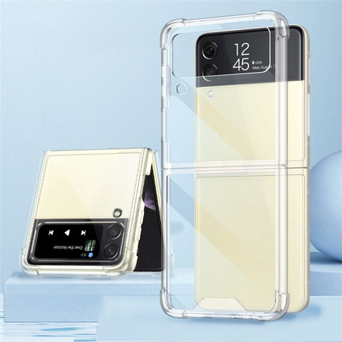 GKK For Samsung Galaxy Z Flip4 5G Airbag Anti-drop TPU Transparent Phone Case Flipping Cover