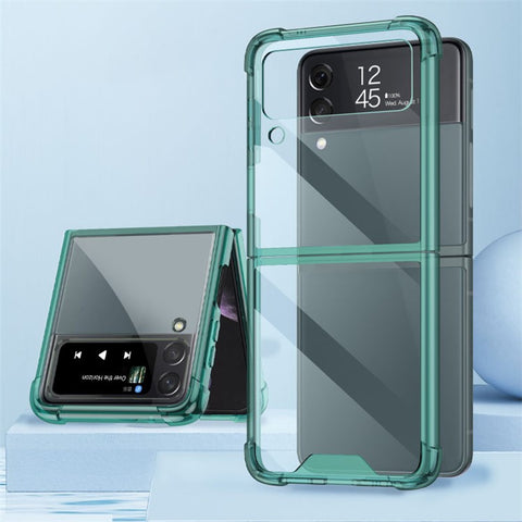 GKK For Samsung Galaxy Z Flip4 5G Airbag Anti-drop TPU Transparent Phone Case Flipping Cover