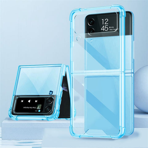 GKK For Samsung Galaxy Z Flip4 5G Airbag Anti-drop TPU Transparent Phone Case Flipping Cover