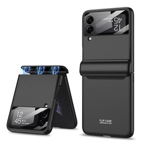GKK For Samsung Galaxy Z Flip4 5G Hard PC Folding Phone Case Magnetic Hinge Camera Lens Film Full Protection Cover