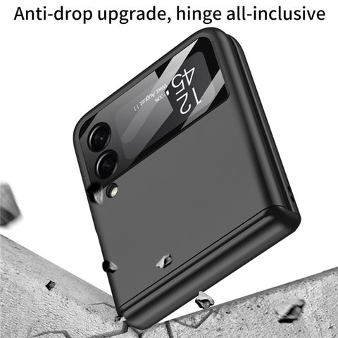 GKK For Samsung Galaxy Z Flip4 5G Hard PC Folding Phone Case Magnetic Hinge Camera Lens Film Full Protection Cover