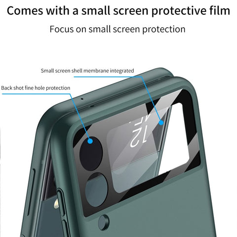 GKK For Samsung Galaxy Z Flip4 5G Hard PC Folding Phone Case Magnetic Hinge Camera Lens Film Full Protection Cover