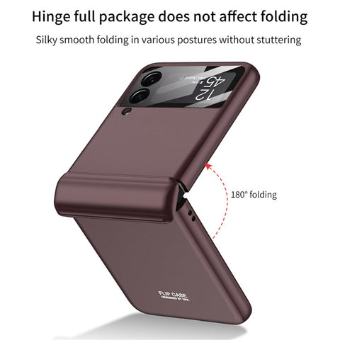 GKK For Samsung Galaxy Z Flip4 5G Hard PC Folding Phone Case Magnetic Hinge Camera Lens Film Full Protection Cover