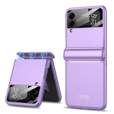 GKK For Samsung Galaxy Z Flip4 5G Hard PC Folding Phone Case Magnetic Hinge Camera Lens Film Full Protection Cover