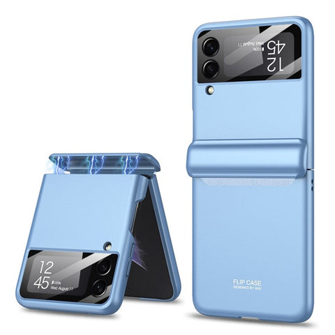 GKK For Samsung Galaxy Z Flip4 5G Hard PC Folding Phone Case Magnetic Hinge Camera Lens Film Full Protection Cover