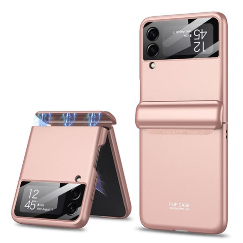 GKK For Samsung Galaxy Z Flip4 5G Hard PC Folding Phone Case Magnetic Hinge Camera Lens Film Full Protection Cover