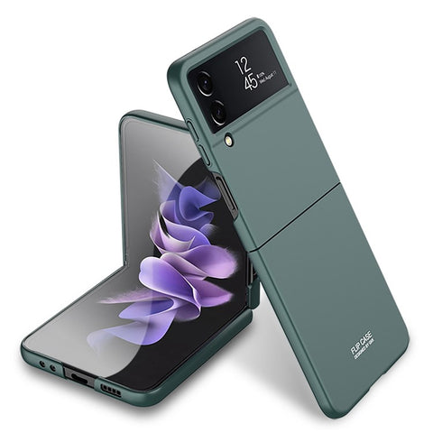 GKK For Samsung Galaxy Z Flip4 5G Ultra Slim PC Phone Case Flipping Cover with Tempered Glass Lens Protector