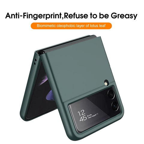 GKK For Samsung Galaxy Z Flip4 5G Ultra Slim PC Phone Case Flipping Cover with Tempered Glass Lens Protector