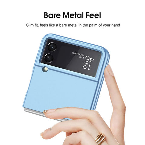 GKK For Samsung Galaxy Z Flip4 5G Ultra Slim PC Phone Case Flipping Cover with Tempered Glass Lens Protector