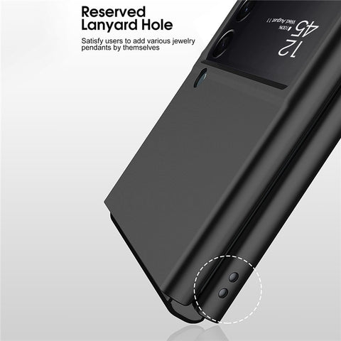GKK For Samsung Galaxy Z Flip4 5G Ultra Slim PC Phone Case Flipping Cover with Tempered Glass Lens Protector