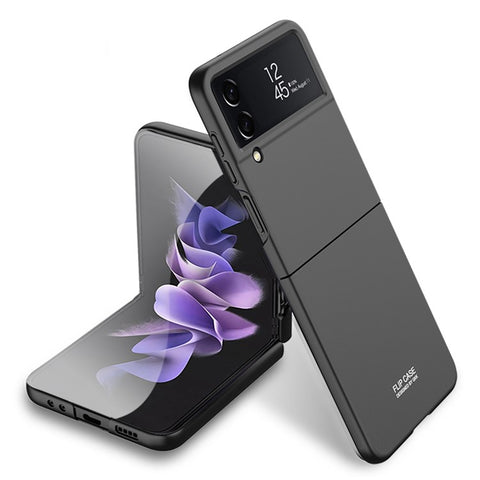 GKK For Samsung Galaxy Z Flip4 5G Ultra Slim PC Phone Case Flipping Cover with Tempered Glass Lens Protector