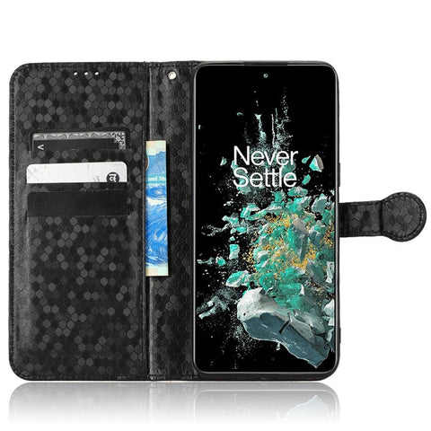 For OnePlus 10T 5G / Ace Pro 5G Drop-proof Phone Wallet Case Stand Dot Pattern Imprinted TPU+PU Leather Folio Flip Cover Shell