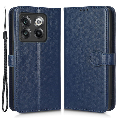 For OnePlus 10T 5G / Ace Pro 5G Drop-proof Phone Wallet Case Stand Dot Pattern Imprinted TPU+PU Leather Folio Flip Cover Shell