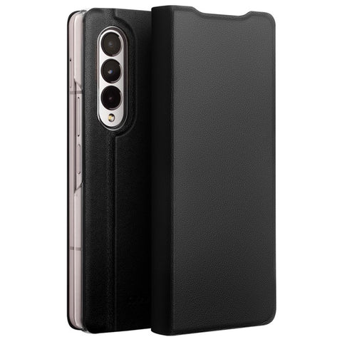QIALINO For Samsung Galaxy Z Fold3 5G Genuine Leather Anti-Drop Phone Case Foldable Stand Card Holder Full Protection Cover