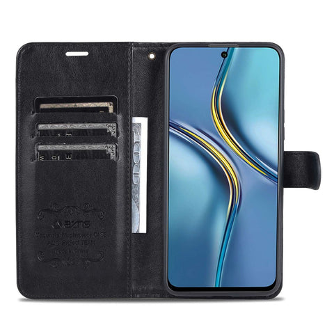 AZNS Phone Case for Huawei Enjoy 50 Pro 4G / nova Y90 4G, Full Body Protection PU Leather Phone Cover Shell with Foldable Stand