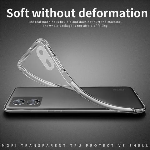 MOFI Shockproof Phone Case for Oppo A97 5G, Soft TPU High Transparency Cellphone Protective Cover