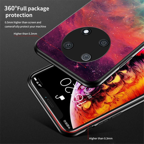 For Huawei Enjoy 50 Pro 4G / nova Y90 4G Painting Starry Sky Pattern Tempered Glass Case Soft TPU Hard PC Anti-Scratch Phone Cover