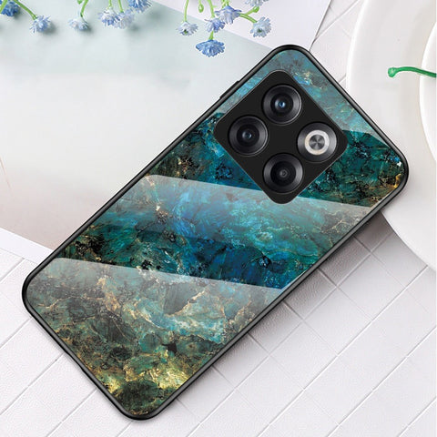 For OnePlus 10T 5G / Ace Pro 5G Fall Resistant Phone Cover Marble Pattern Tempered Glass + PC + TPU Hybrid Case