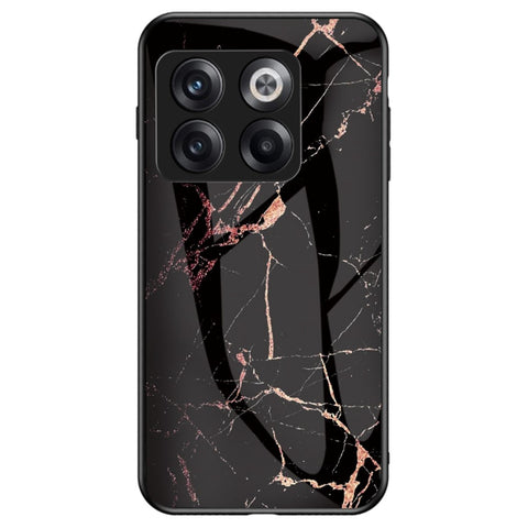 For OnePlus 10T 5G / Ace Pro 5G Fall Resistant Phone Cover Marble Pattern Tempered Glass + PC + TPU Hybrid Case