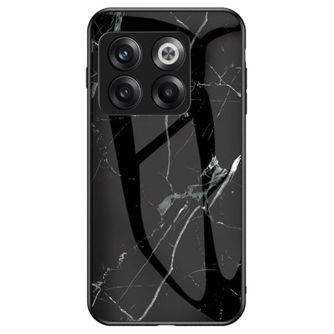 For OnePlus 10T 5G / Ace Pro 5G Fall Resistant Phone Cover Marble Pattern Tempered Glass + PC + TPU Hybrid Case