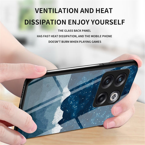For OnePlus 10T 5G / Ace Pro 5G Bump Proof Starry Sky Pattern Design Tempered Glass Case Hard PC Soft TPU Shockproof Cover