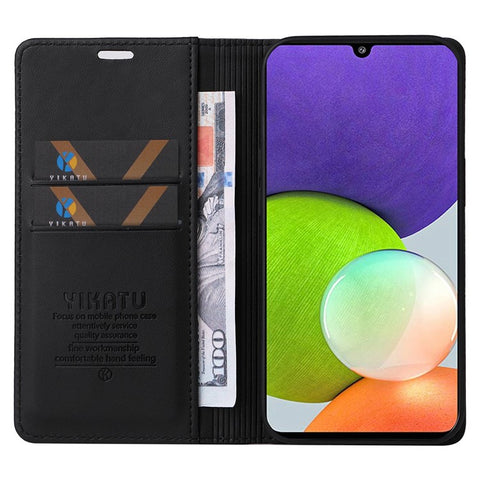 YIKATU YK- 001 Phone Case for Samsung Galaxy A22 4G (EU Version) / M22 4G / M32 (Global Version) 4G, Wallet Stand Magnetic Closure Flip Leather Cover