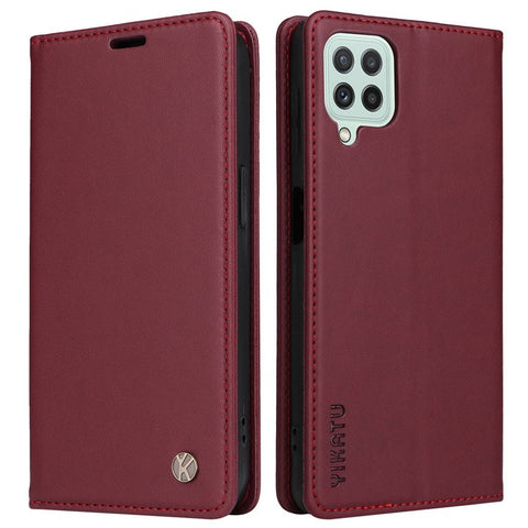 YIKATU YK- 001 Phone Case for Samsung Galaxy A22 4G (EU Version) / M22 4G / M32 (Global Version) 4G, Wallet Stand Magnetic Closure Flip Leather Cover