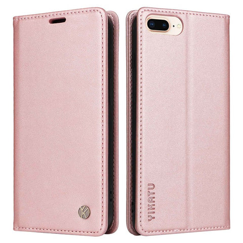 YIKATU YK- 001 Phone Wallet Case for iPhone 6 Plus / 7 Plus / 8 Plus 5.5 inch, Anti-fall Phone Shell Magnetic Closure Flip Leather Cover Stand