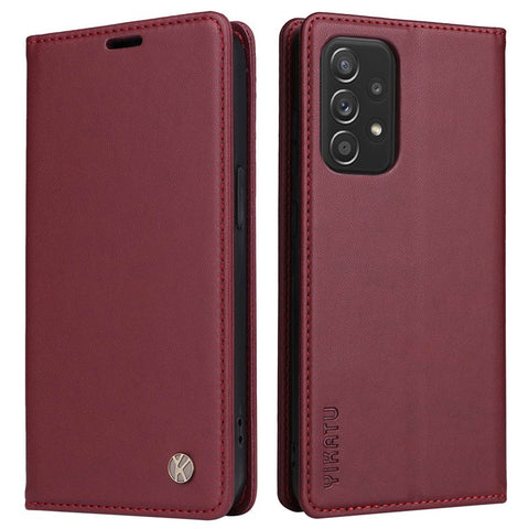 YIKATU Phone Case for Samsung Galaxy A23 5G (Global Version) / 4G / F23 5G / M23 5G / M13 4G, YK- 001 Magnetic Closure Stand Phone Flip Leather Wallet Cover