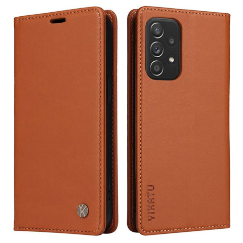YIKATU YK- 001 for Samsung Galaxy A33 5G, Drop-proof Phone Flip Leather Case Magnetic Closure Phone Cover Wallet Stand