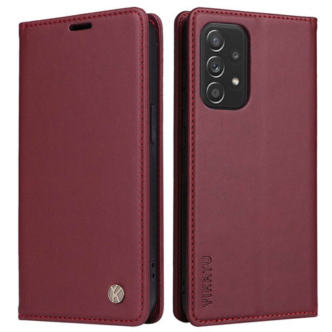 YIKATU YK- 001 for Samsung Galaxy A33 5G, Drop-proof Phone Flip Leather Case Magnetic Closure Phone Cover Wallet Stand