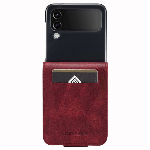 LC.IMEEKE for Samsung Galaxy Z Flip3 5G PU Leather + PC Phone Case RFID Blocking Protective Cellphone Cover Card Holder