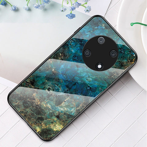 For Huawei Enjoy 50 Pro 4G / nova Y90 4G Fall Resistant Phone Cover Marble Pattern Tempered Glass+PC+TPU Hybrid Case