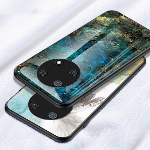 For Huawei Enjoy 50 Pro 4G / nova Y90 4G Fall Resistant Phone Cover Marble Pattern Tempered Glass+PC+TPU Hybrid Case