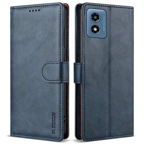 N.BEKUS CSJ-001 For Motorola Moto G Play (2024) 4G Case Leather Phone Cover Solid Color