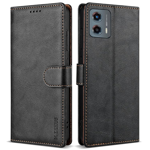 N.BEKUS CSJ-001 For Motorola Moto G Stylus 5G (2024) Case Wallet Card Holder PU Leather Phone Cover