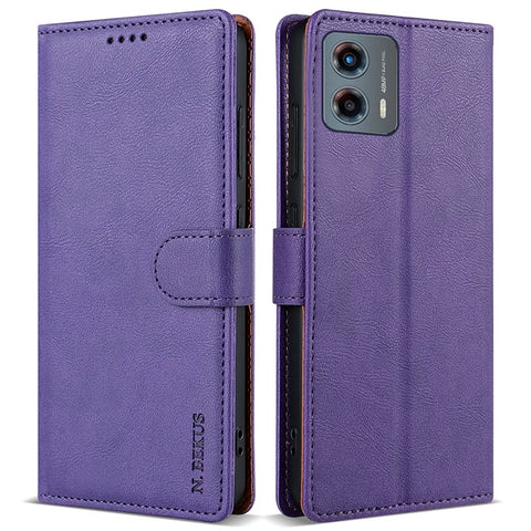 N.BEKUS CSJ-001 For Motorola Moto G Stylus 5G (2024) Case Wallet Card Holder PU Leather Phone Cover