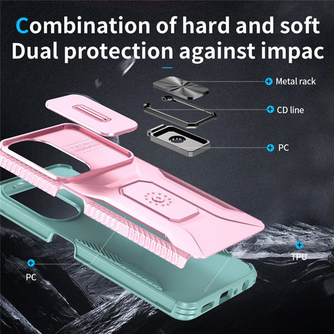 For OnePlus Nord N30 5G / CE 3 Lite 5G / OPPO A9 (2020) Case TPU+PC Phone Cover with Kickstand  /  Lens Guard