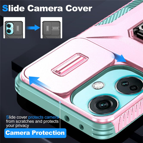 For OnePlus Nord N30 5G / CE 3 Lite 5G / OPPO A9 (2020) Case TPU+PC Phone Cover with Kickstand  /  Lens Guard