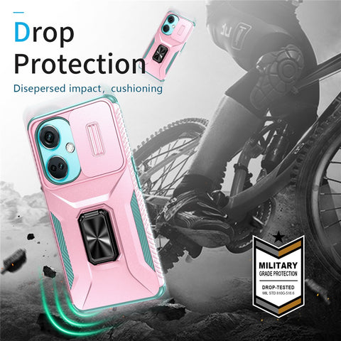 For OnePlus Nord N30 5G / CE 3 Lite 5G / OPPO A9 (2020) Case TPU+PC Phone Cover with Kickstand  /  Lens Guard