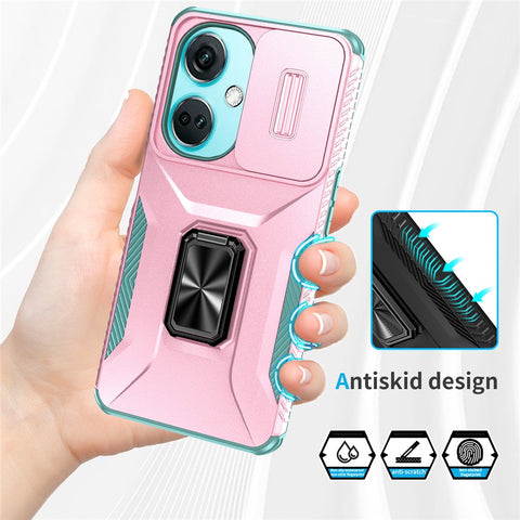 For OnePlus Nord N30 5G / CE 3 Lite 5G / OPPO A9 (2020) Case TPU+PC Phone Cover with Kickstand  /  Lens Guard